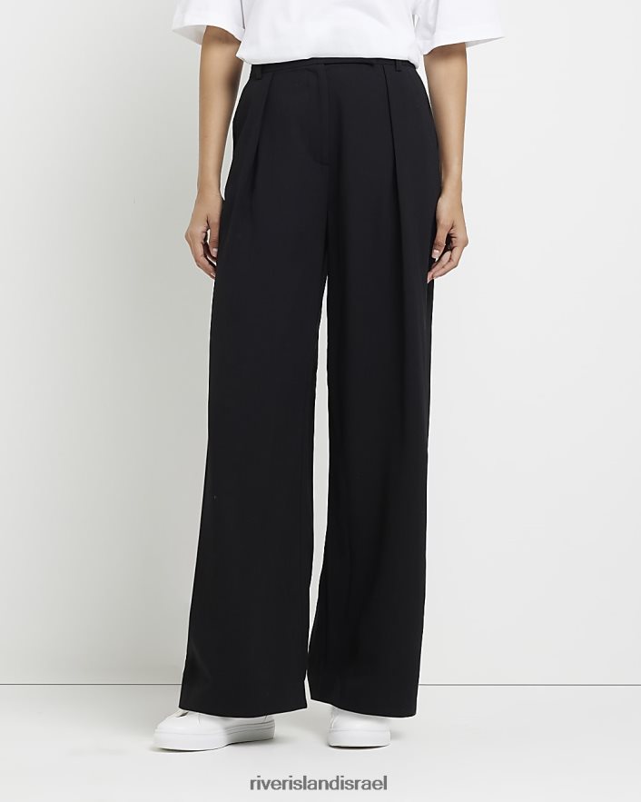לבוש River Island מכנסיים רחבים שָׁחוֹר נשים BDZ408427