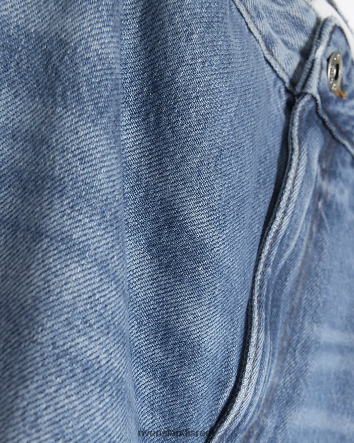 לבוש River Island מכנסי ג'ינס רגועים עם מותניים גבוהים כְּחוֹל נשים BDZ4084292