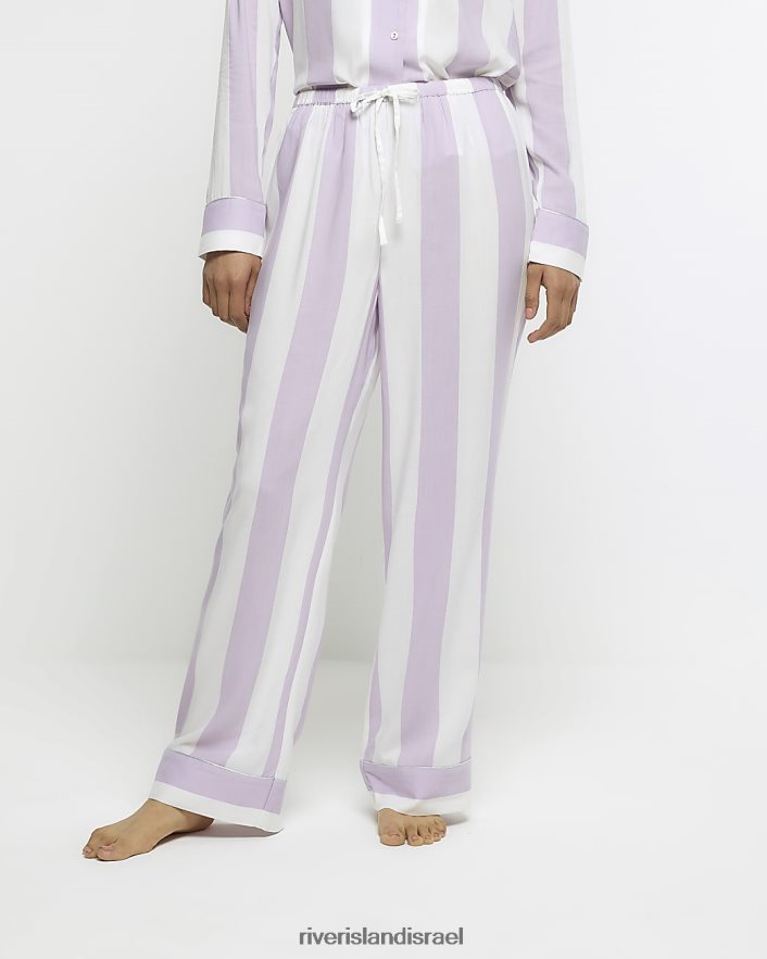 לבוש River Island מכנס פיג'מה פסים לִילָך נשים BDZ4084299