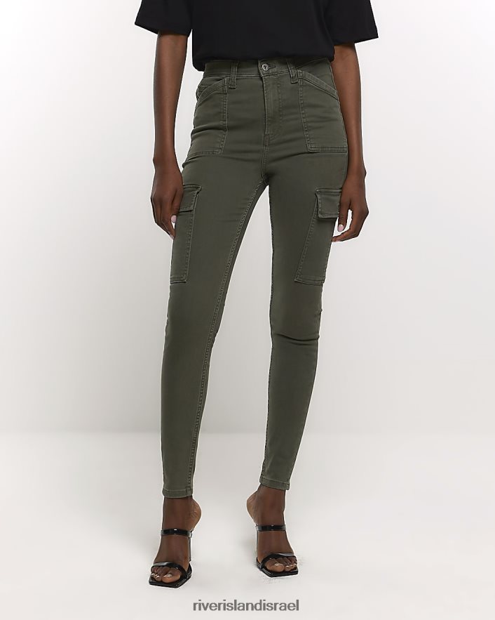 לבוש River Island אניג'ינג סקיני מטען בגזרה גבוהה חָקִי נשים BDZ4084304