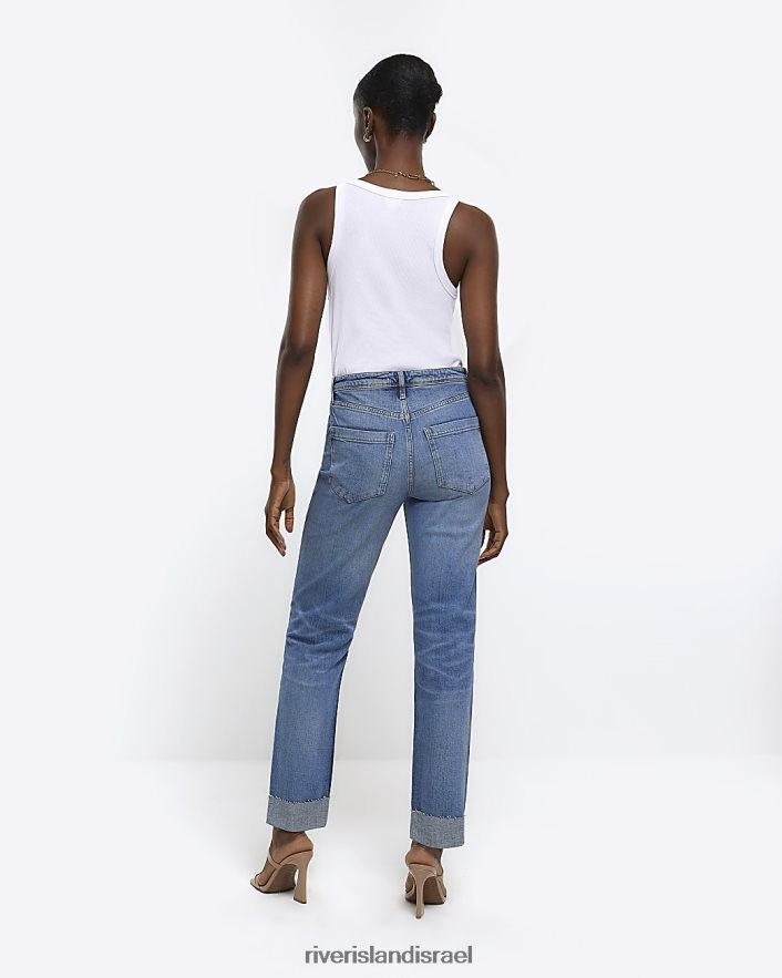 לבוש River Island ג'ינס דקים עם מותניים קרועים כְּחוֹל נשים BDZ4084329
