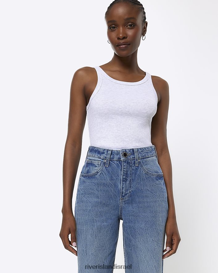 לבוש River Island ג'ינס רגליים רחבות מותן גבוה כְּחוֹל נשים BDZ4084354