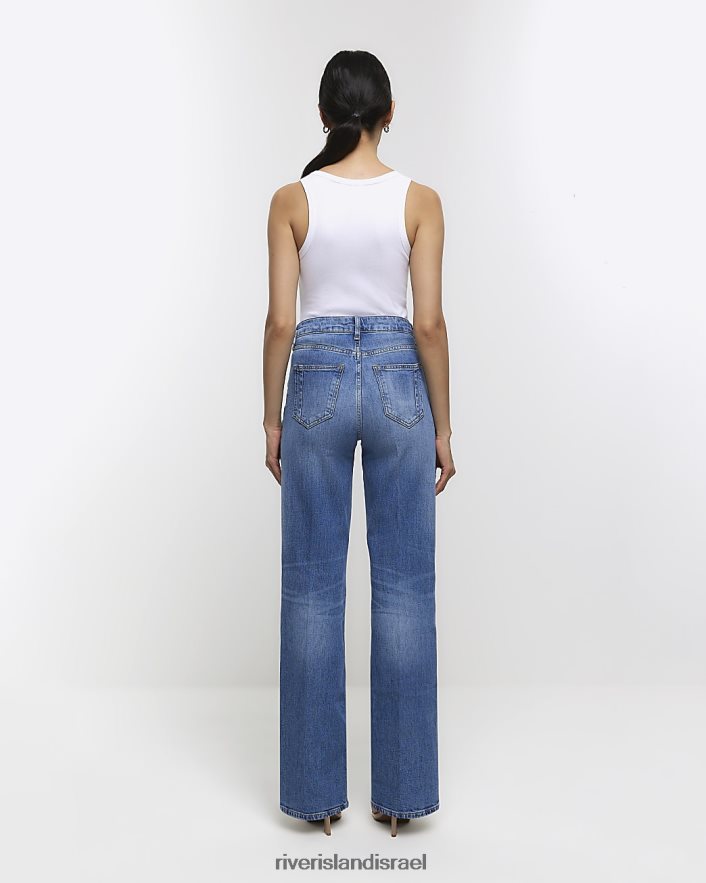 לבוש River Island ג'ינס רחב מותן גבוה כְּחוֹל נשים BDZ4084358