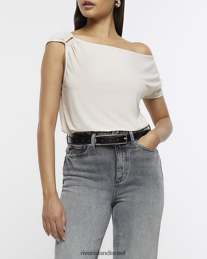 לבוש River Island חלק עליון אופ-כתף קרם נשים BDZ4084365