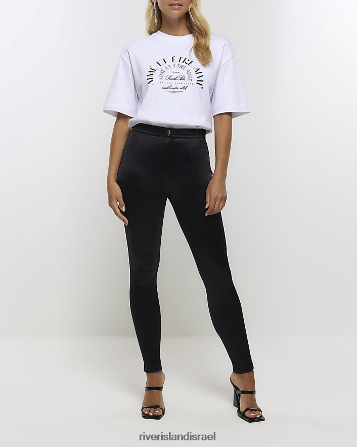 לבוש River Island מכנסי דיסקו סקיני שָׁחוֹר נשים BDZ4084371