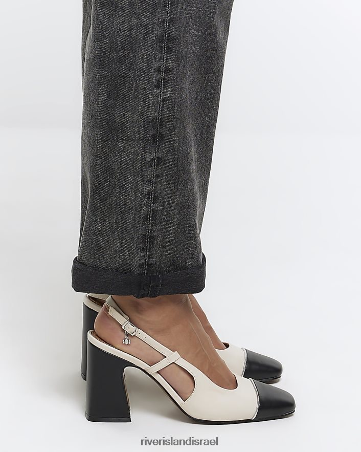 הַנעָלָה River Island נעלי בית עם כובע אצבעות לבן נשים BDZ4084373