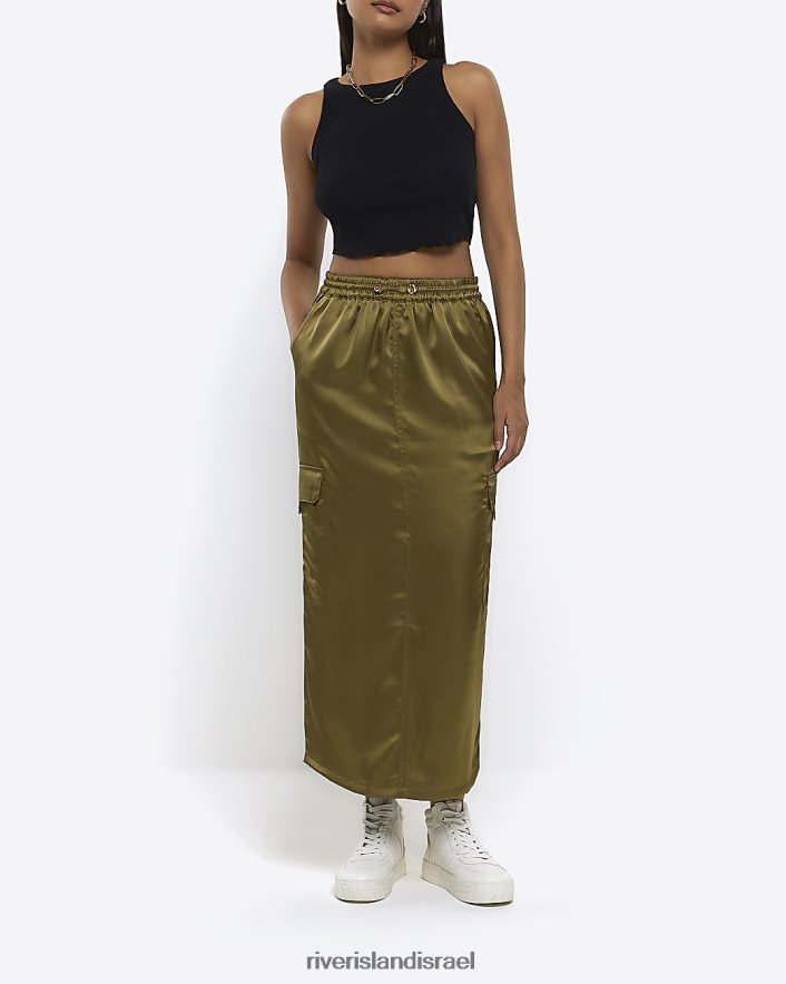 לבוש River Island חצאית מידי מטען סאטן חָקִי נשים BDZ4084375