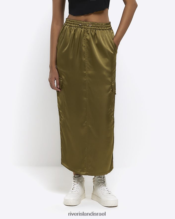 לבוש River Island חצאית מידי מטען סאטן חָקִי נשים BDZ4084375