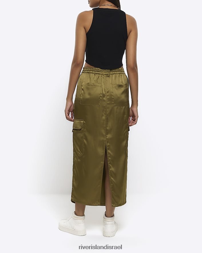לבוש River Island חצאית מידי מטען סאטן חָקִי נשים BDZ4084375