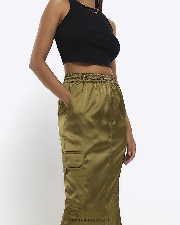 לבוש River Island חצאית מידי מטען סאטן חָקִי נשים BDZ4084375