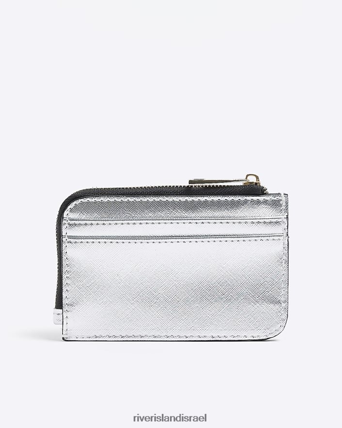 אביזרים River Island מחזיק כרטיסים מעוטר מתכתי כסף נשים BDZ4084388