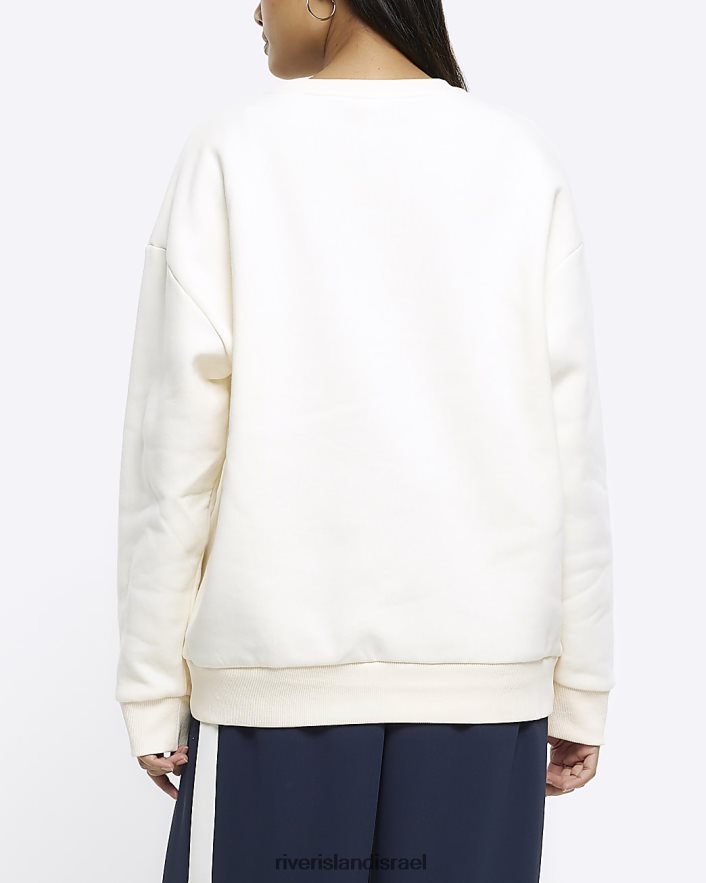 לבוש River Island סווטשירט גרפי בז' נשים BDZ4084389