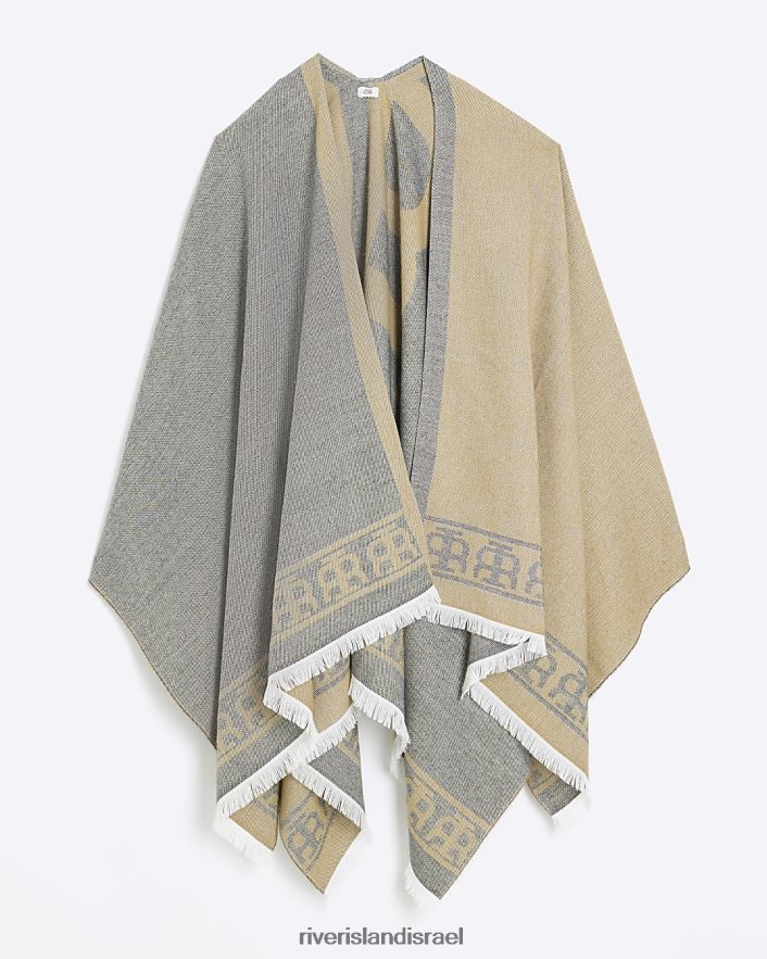 אביזרים River Island שכמיית ג'קארד רי אפור נשים BDZ4084395
