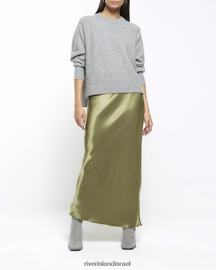 לבוש River Island חצאית מקסי סאטן חָקִי נשים BDZ40844