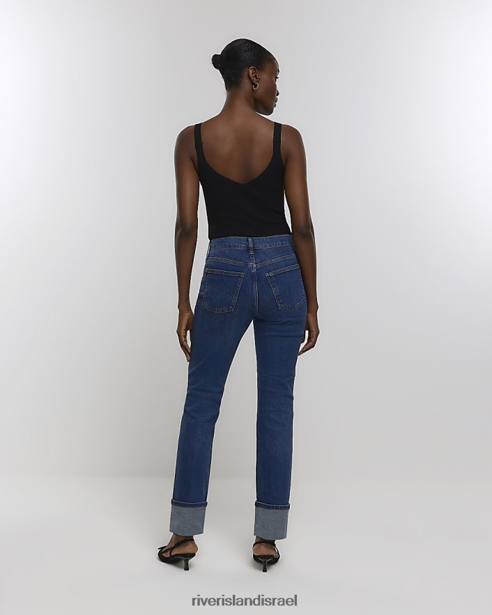 לבוש River Island ג'ינס דק עם מותניים גבוהים כְּחוֹל נשים BDZ4084406
