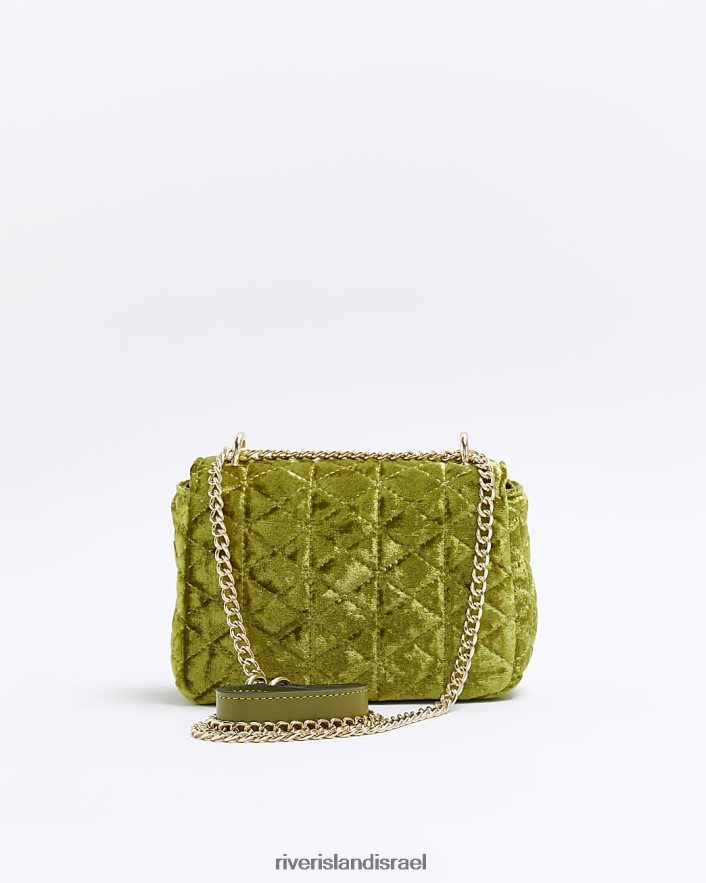 אביזרים River Island תיק כתף מרופד מקטיפה ירוק נשים BDZ4084411
