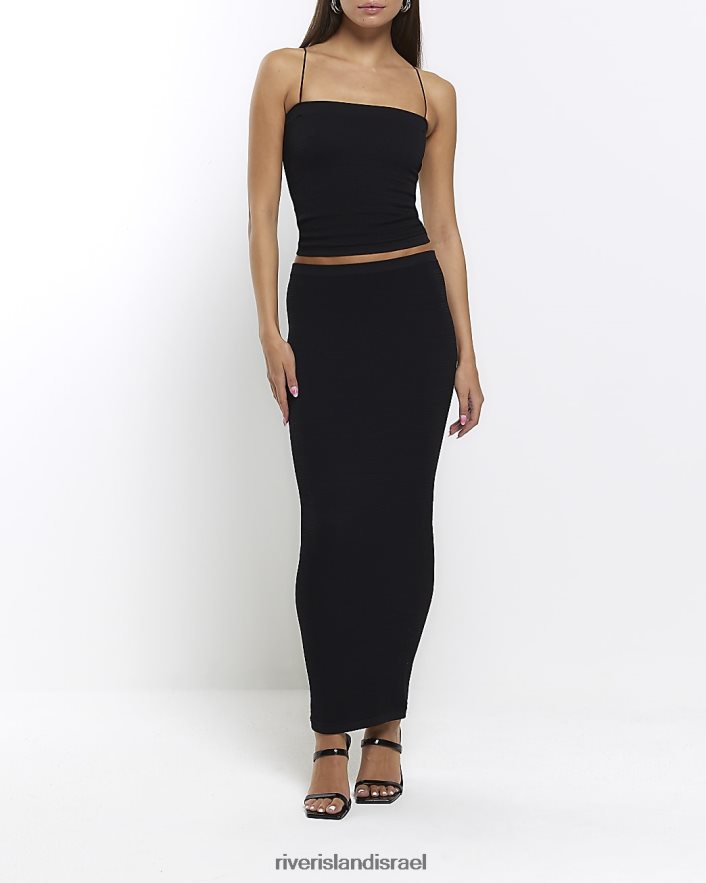 לבוש River Island חצאית מידי ללא תפרים שָׁחוֹר נשים BDZ4084412