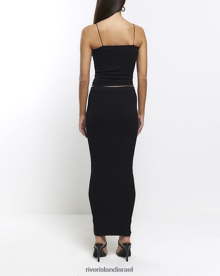 לבוש River Island חצאית מידי ללא תפרים שָׁחוֹר נשים BDZ4084412