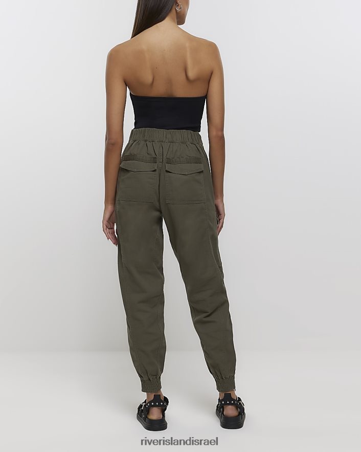 לבוש River Island מכנסי מטען חגורים בחגורות חָקִי נשים BDZ4084434