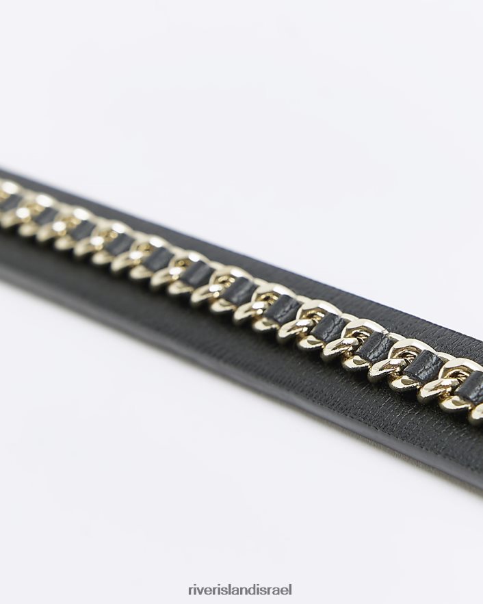 אביזרים River Island פרט שרשרת חגורה רזה שָׁחוֹר נשים BDZ4084438