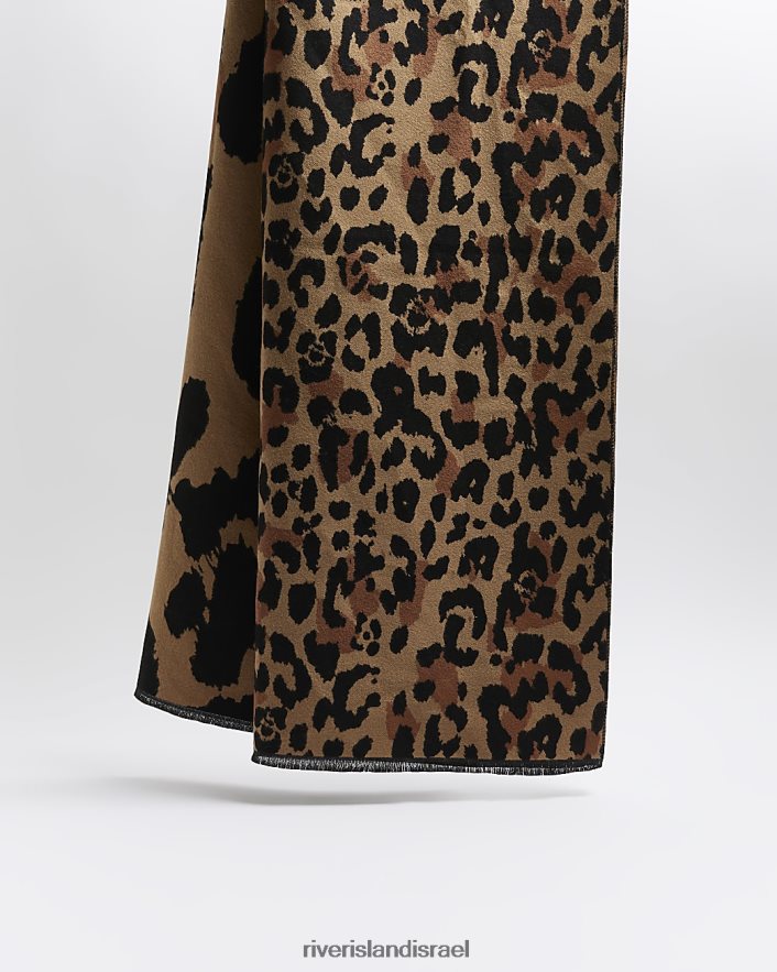אביזרים River Island צעיף בהדפס בעלי חיים בז' נשים BDZ4084443