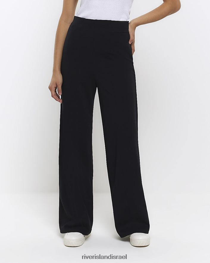 לבוש River Island מכנסיים רחבים עם תפר שָׁחוֹר נשים BDZ4084450