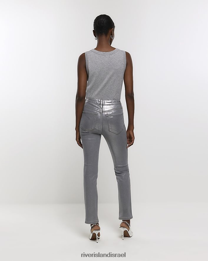 לבוש River Island ג'ינס בציפוי ישר כסף נשים BDZ4084451
