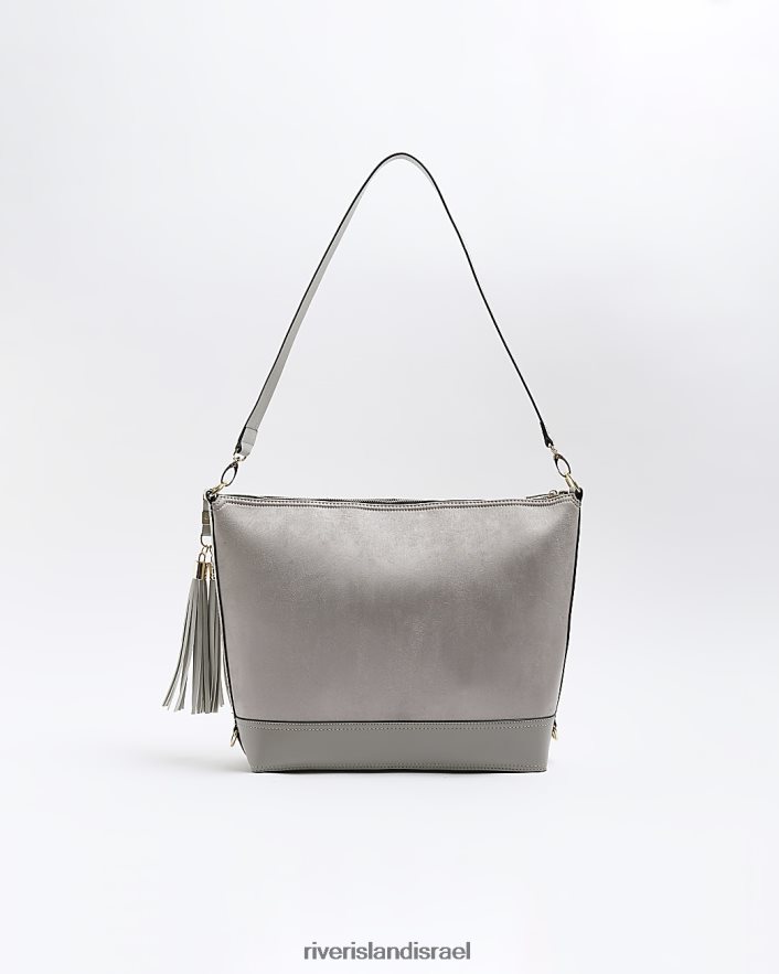 אביזרים River Island צרור תיק כתף אפור נשים BDZ4084460
