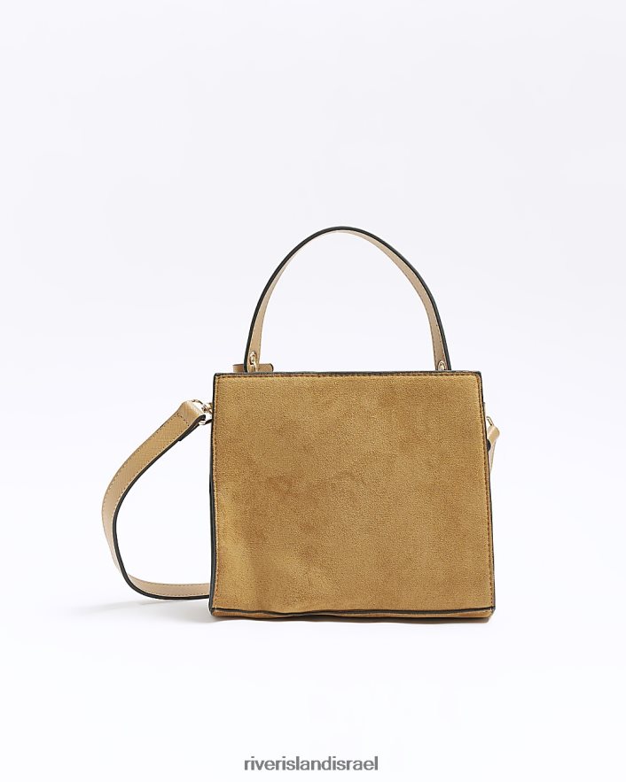 אביזרים River Island תיק פרחוני רקום זמש חום נשים BDZ4084461