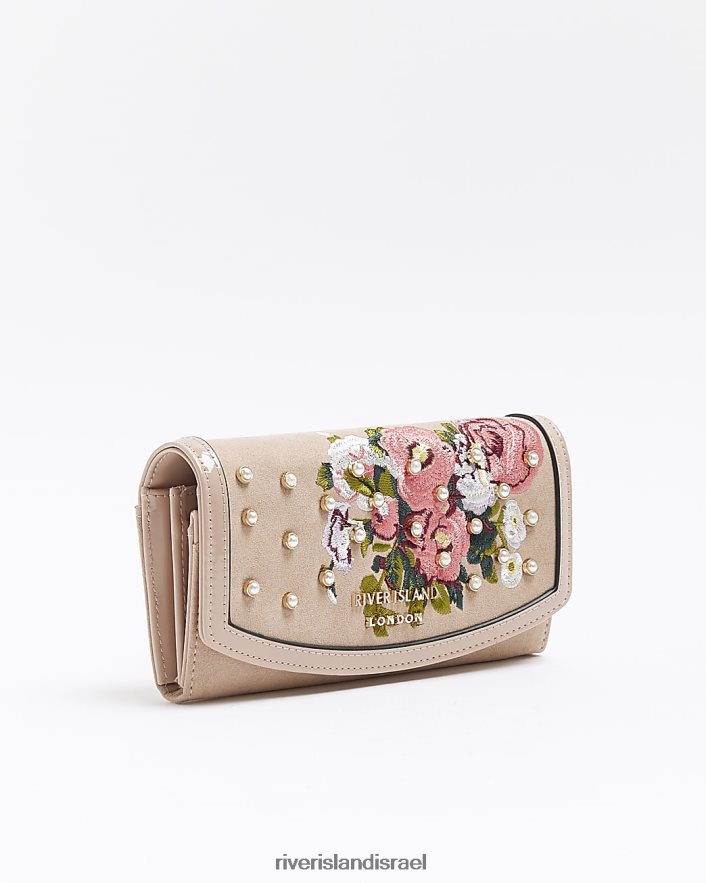 אביזרים River Island ארנק רקום פרחוני וָרוֹד נשים BDZ4084469