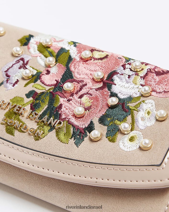 אביזרים River Island ארנק רקום פרחוני וָרוֹד נשים BDZ4084469