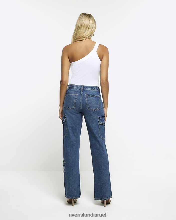 לבוש River Island ג'ינס מטען רחב רגליים כְּחוֹל נשים BDZ4084475