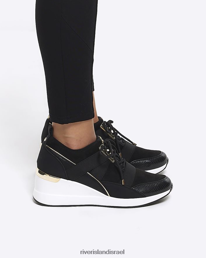 הַנעָלָה River Island נעלי שרוכים שָׁחוֹר נשים BDZ4084487