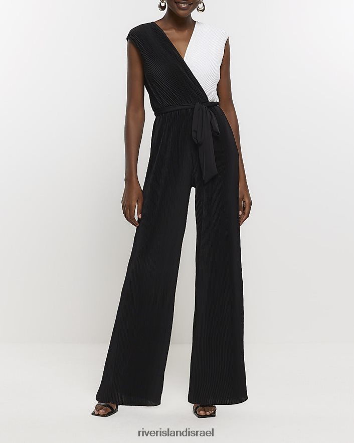 לבוש River Island סרבל מעטפת עם חגורות פליס שָׁחוֹר נשים BDZ4084491