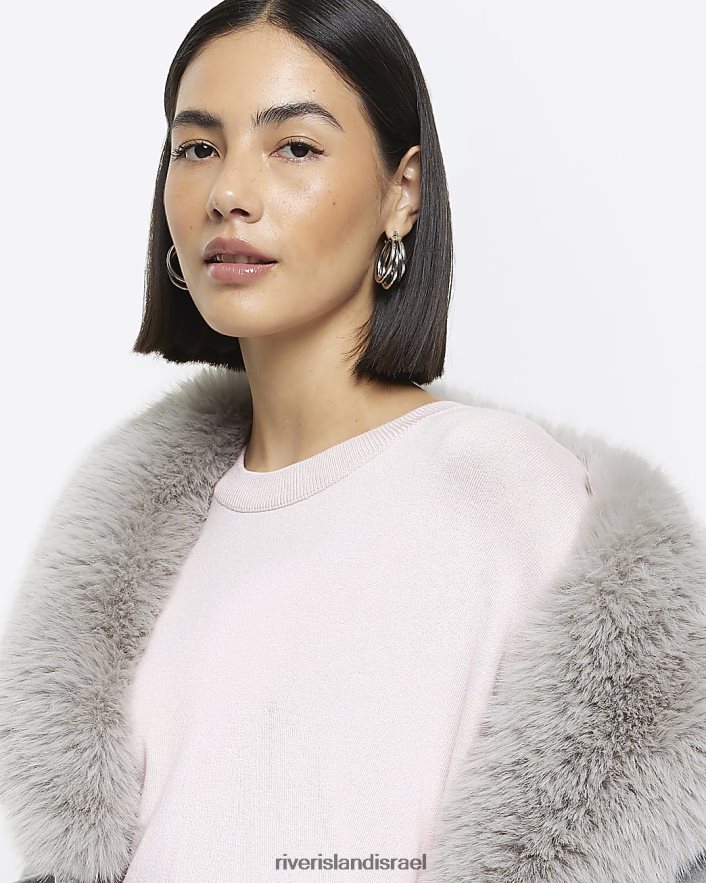 לבוש River Island מגשר סרוג משובח וָרוֹד נשים BDZ408449