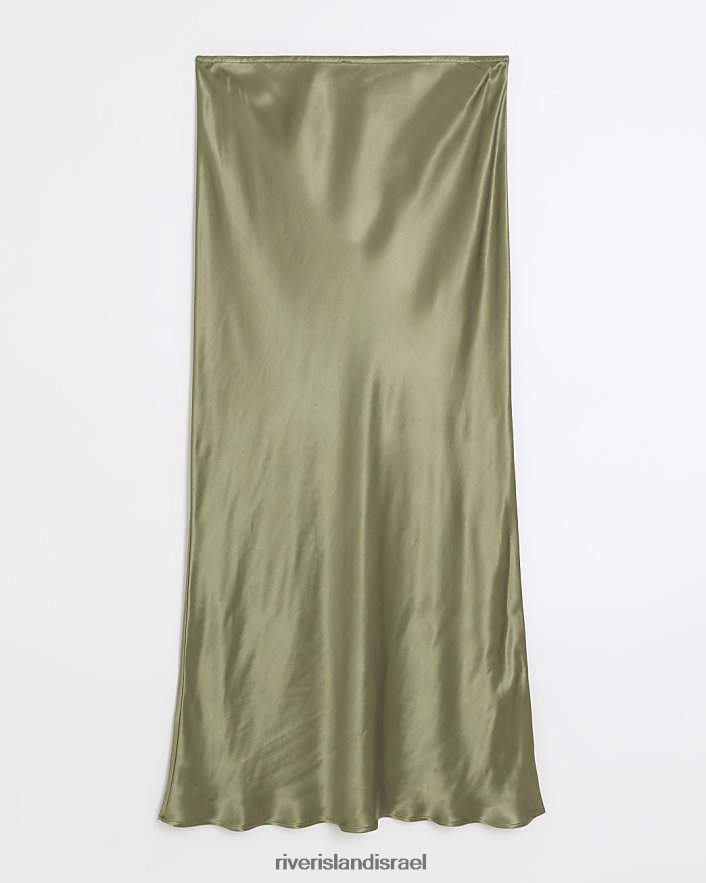 לבוש River Island חצאית מקסי סאטן חָקִי נשים BDZ40844