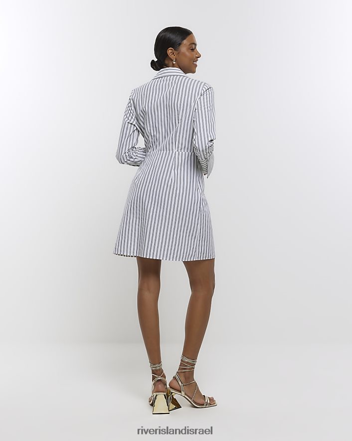 לבוש River Island שמלת מיני חולצה לעטוף אפור נשים BDZ4084500