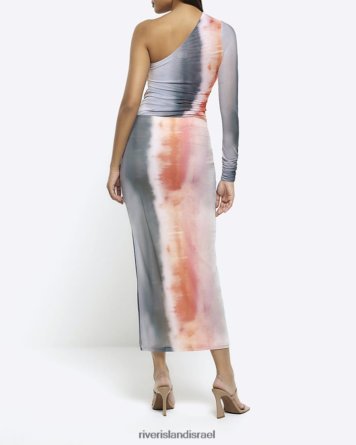 לבוש River Island חצאית מקסי מופשטת מרשת אָדוֹם נשים BDZ4084503