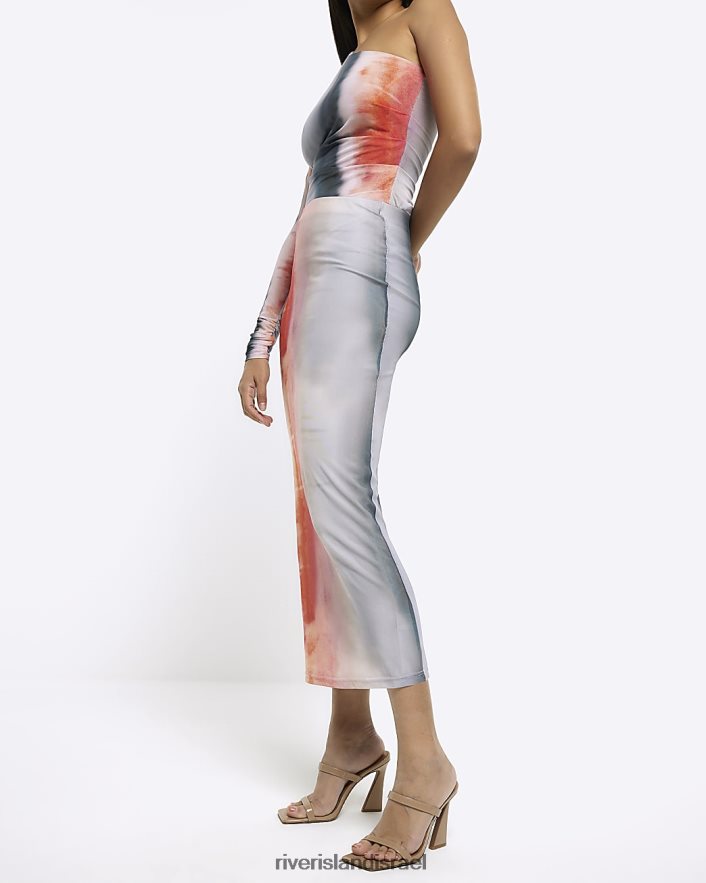 לבוש River Island חצאית מקסי מופשטת מרשת אָדוֹם נשים BDZ4084503