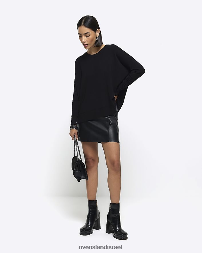 לבוש River Island מגשר סרוג משובח שָׁחוֹר נשים BDZ408450