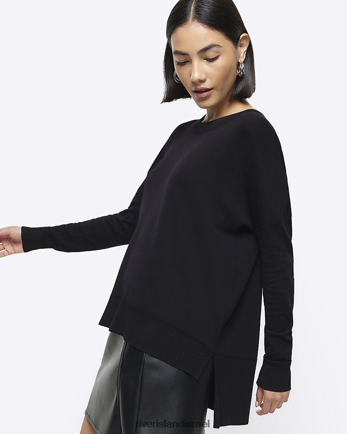 לבוש River Island מגשר סרוג משובח שָׁחוֹר נשים BDZ408450