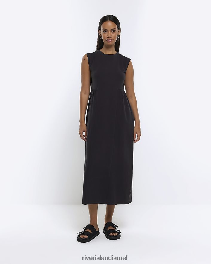 לבוש River Island שמלת מידי ללא שרוולים אפור נשים BDZ4084512