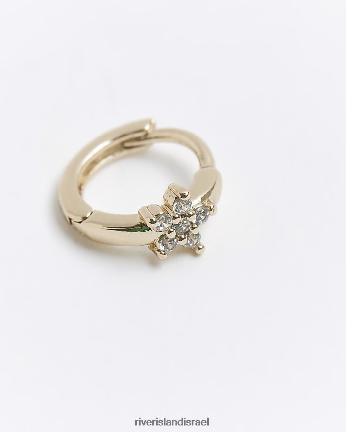 אביזרים River Island עגיל קליקר פרחים זהב נשים BDZ4084521