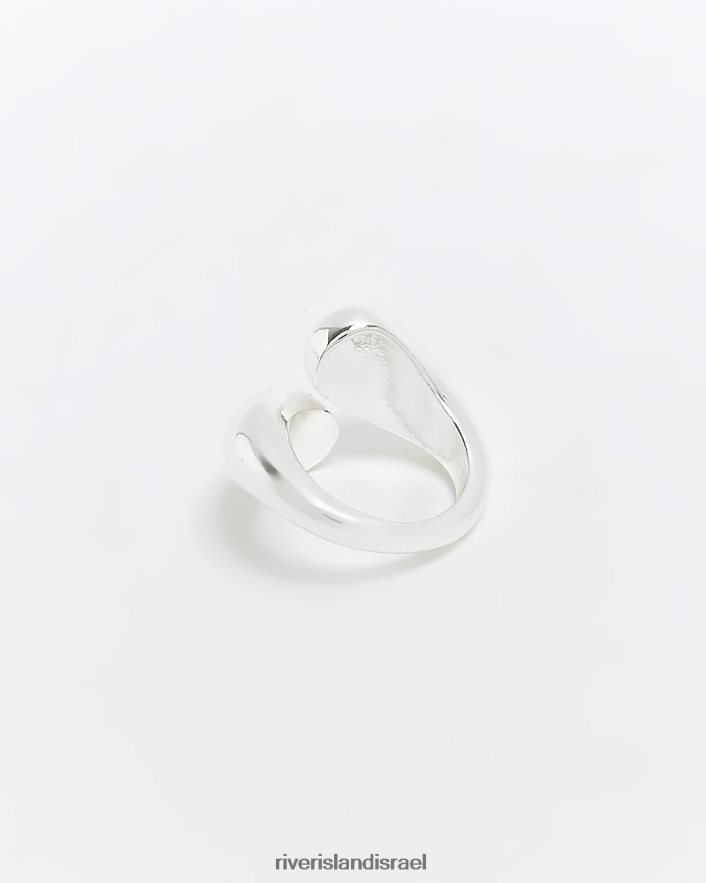 אביזרים River Island טבעת עיטוף שמנמנה כסף נשים BDZ4084536