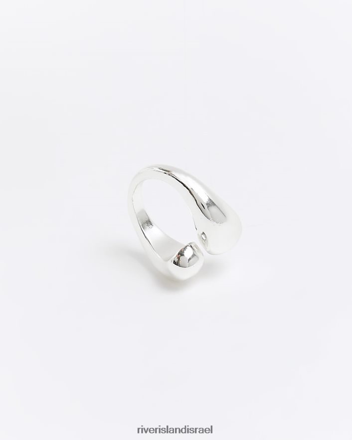 אביזרים River Island טבעת עיטוף שמנמנה כסף נשים BDZ4084536