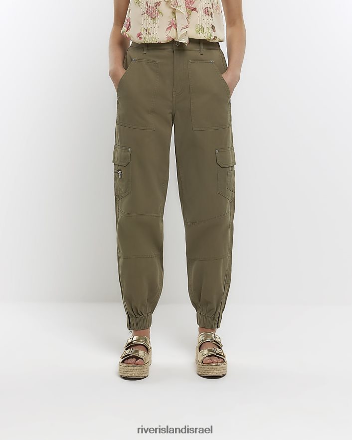 לבוש River Island מכנסי מטען עם אזיקים חָקִי נשים BDZ4084548