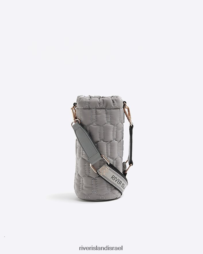 אביזרים River Island תיק מחזיק בקבוק מרופד אפור נשים BDZ4084585