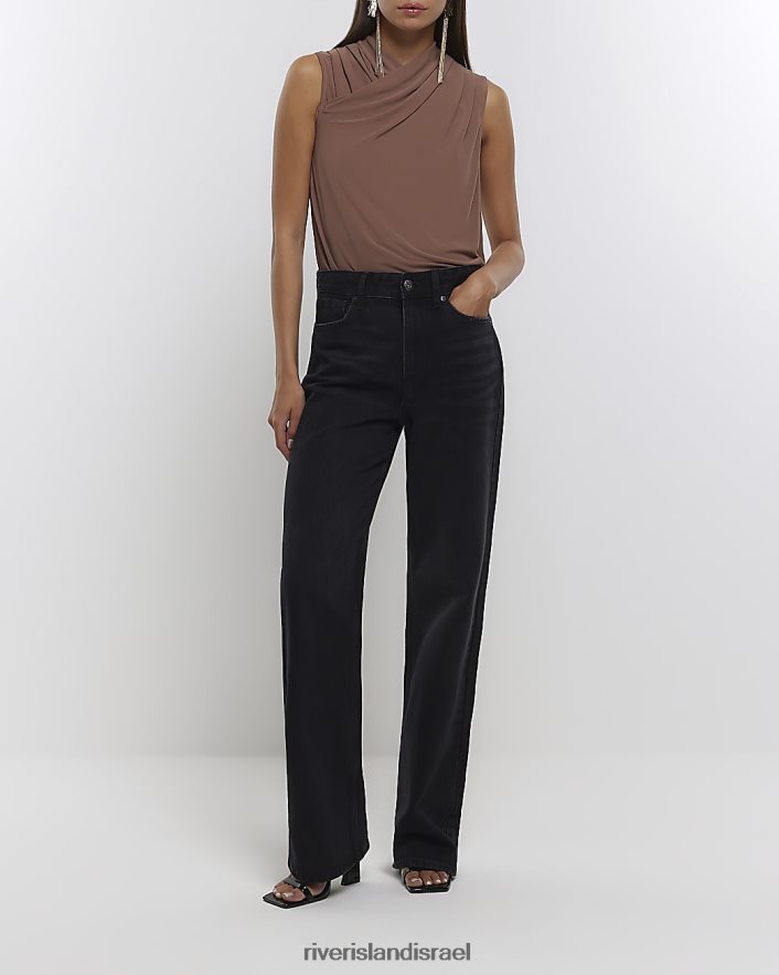 לבוש River Island חלק עליון גלישה חום נשים BDZ4084593