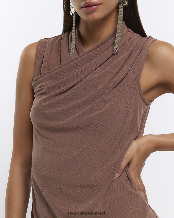 לבוש River Island חלק עליון גלישה חום נשים BDZ4084593