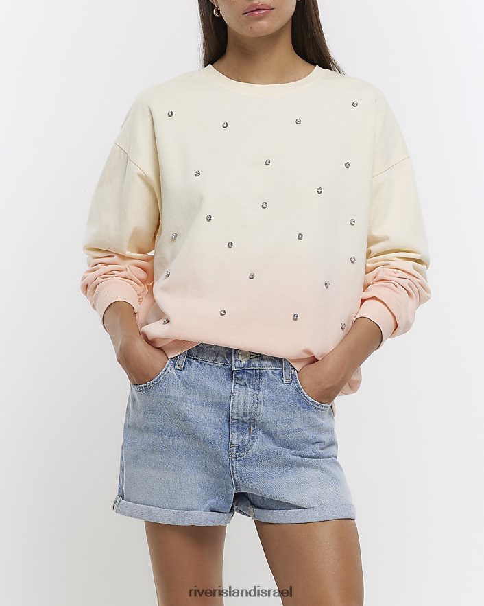 לבוש River Island סווטשירט מעוטר אומברה וָרוֹד נשים BDZ4084617